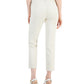 Calça jeans feminina Tommy Hilfiger Tribeca Raw Hem com costura frontal, branca, tamanho 14