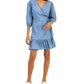 Vestido envelope feminino Tommy Hilfiger Chambray azul tamanho médio