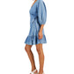 Vestido envelope feminino Tommy Hilfiger Chambray azul tamanho médio