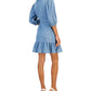 Vestido envelope feminino Tommy Hilfiger Chambray azul tamanho pequeno