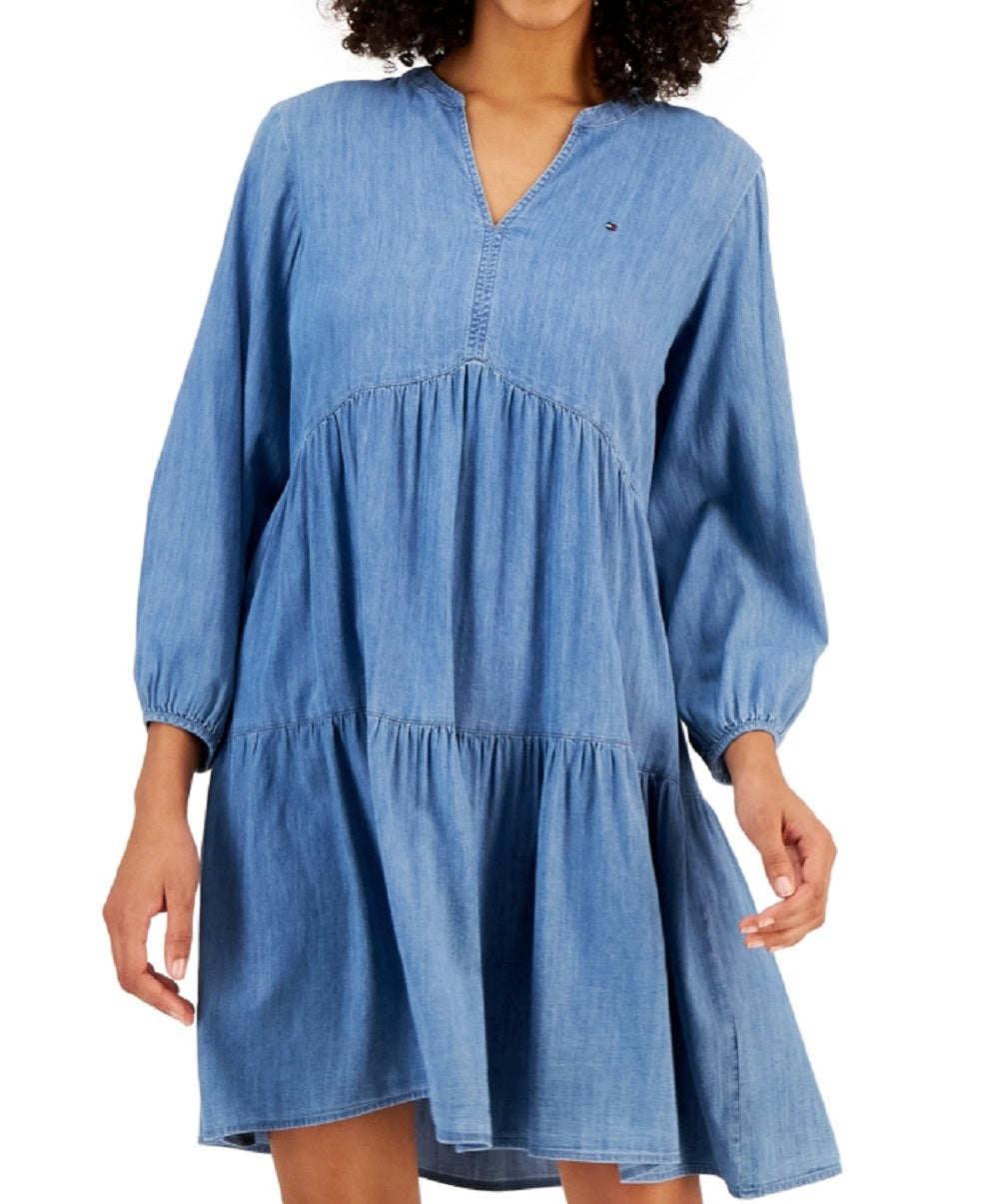 Vestido Tommy Hilfiger Feminino Azul Tamanho Médio