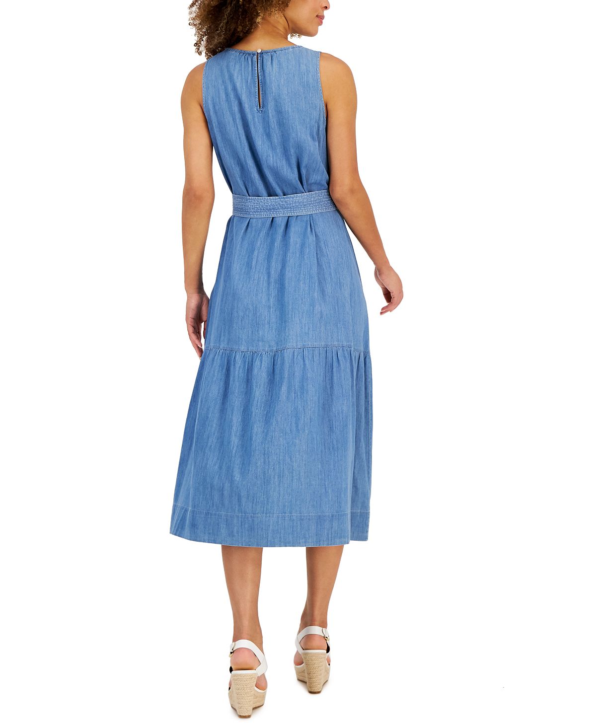 Vestido Tommy Hilfiger Feminino Sem Mangas Azul Tamanho P