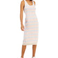 Vestido sem mangas listrado de algodão feminino Tommy Hilfiger, marrom, tamanho X pequeno