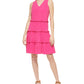 Vestido feminino Tommy Hilfiger em jersey com camadas, rosa, tamanho 14