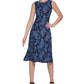 Vestido midi floral Zeghora feminino Tommy Hilfiger, azul, tamanho 14