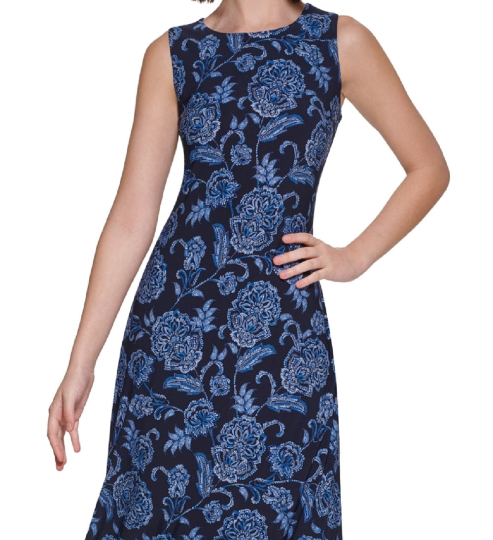 Vestido midi floral Zeghora feminino Tommy Hilfiger, azul, tamanho 14
