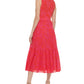 Vestido midi feminino Tommy Hilfiger com estampa de palmeiras e algodão, rosa, tamanho 10