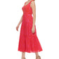 Vestido midi feminino Tommy Hilfiger com estampa de palmeiras e algodão, rosa, tamanho 10