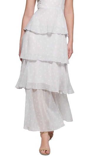 Tommy Hilfiger Women's Tiered Halter Maxi Dress Gray Size 4