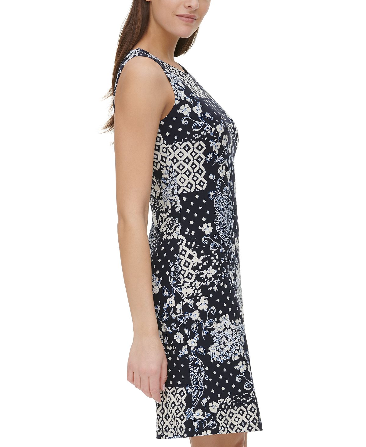 Vestido Tommy Hilfiger Feminino Bali Patchwork Azul Tamanho 4 Petite