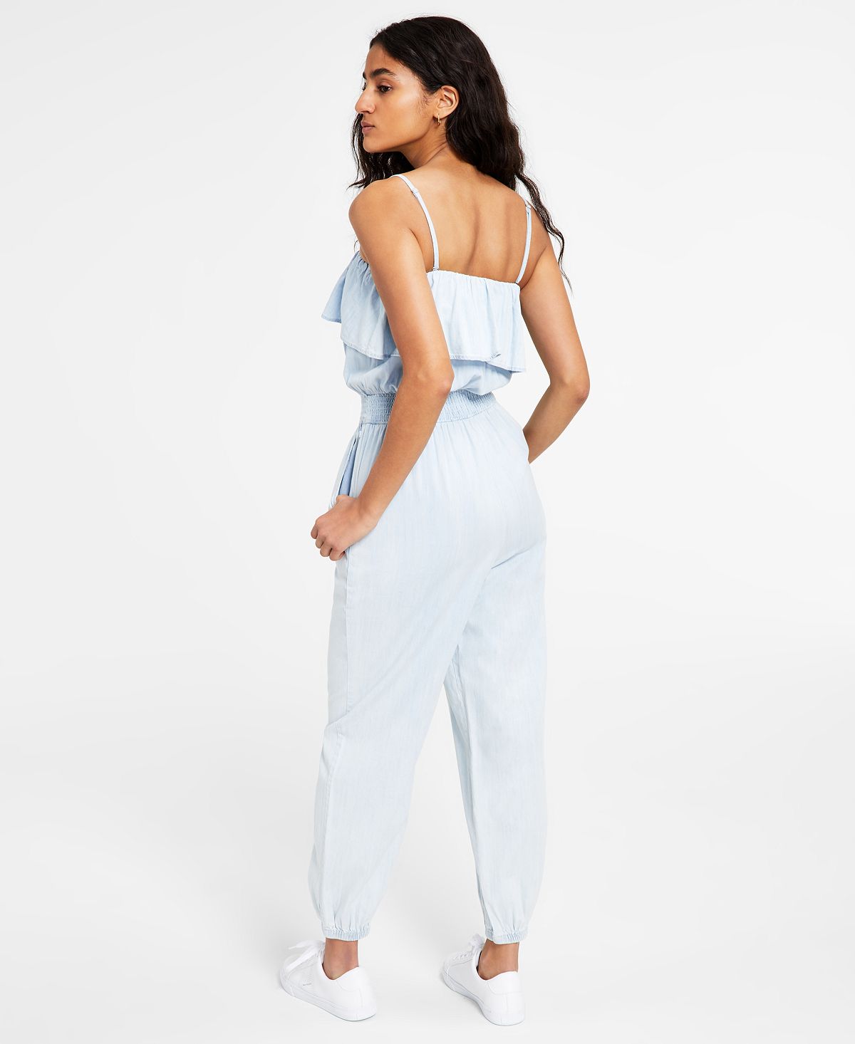 Macacão Tommy Jeans Feminino Babados Azul Tamanho X-G