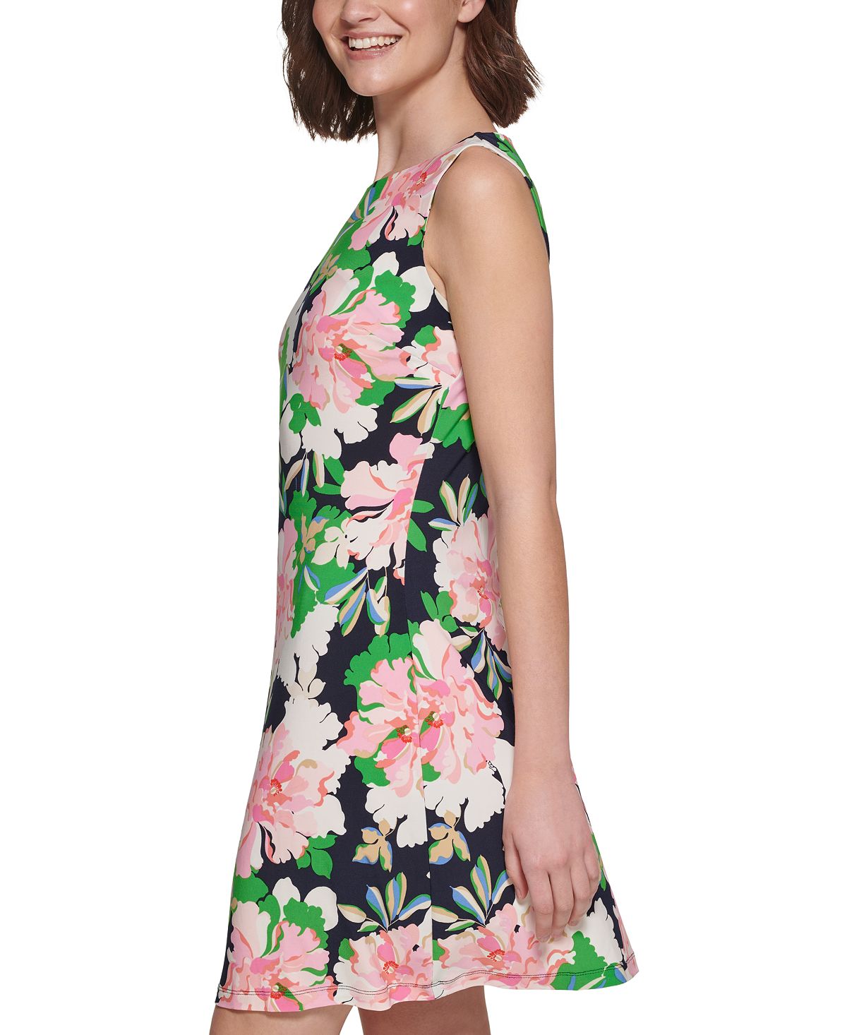 Vestido de malha com estampa floral Tommy Hilfiger feminino, azul, tamanho 8