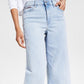 Calça jeans feminina Tommy Jeans cintura alta, cropped, perna larga, azul, tamanho 26
