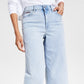 Calça jeans feminina Tommy Jeans cintura alta cropped perna larga azul