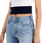 Tommy Jeans Feminino Algodão Cropped Colorblocked Suéter Regata Branca Tamanho Grande