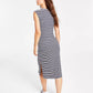 Vestido midi listrado estilo nadador Tommy Jeans feminino, azul, tamanho grande
