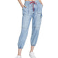 Calça cargo feminina Tommy Jeans Cotton Denim Azul Tamanho 29