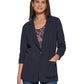 Tommy Hilfiger Blazer Feminino com Um Botão e Manga Franzida Azul Tamanho 4