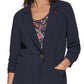 Tommy Hilfiger Blazer Feminino com Um Botão e Manga Franzida Azul Tamanho 4