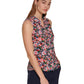 Camisa sem mangas com estampa floral feminina Tommy Hilfiger, azul, tamanho X-G