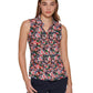 Camisa sem mangas com estampa floral feminina Tommy Hilfiger, azul, tamanho X-G