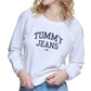 Tommy Jeans Cropped Logo Sweatshirt Feminino Branco Tamanho Grande