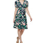 Vestido feminino Tommy Hilfiger com estampa floral, ajuste e flare, azul, tamanho 6, pequeno