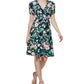 Vestido feminino Tommy Hilfiger com estampa floral, ajuste e flare, azul, tamanho 4, pequeno