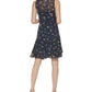 Vestido feminino Tommy Hilfiger com estampa floral, ajuste e flare, azul, tamanho 8, pequeno
