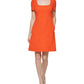 Vestido Tommy Hilfiger Feminino Gola Quadrada Fit &amp; Flare Vermelho Tamanho 4 Petite