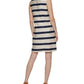 Vestido feminino listrado com blocos de cores Tommy Hilfiger, azul, tamanho 16