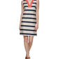 Vestido feminino listrado com blocos de cores Tommy Hilfiger, azul, tamanho 16