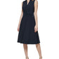 Vestido midi torcido frontal feminino Tommy Hilfiger azul tamanho 14
