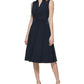 Vestido midi torcido frontal feminino Tommy Hilfiger, azul, tamanho 6