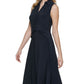 Vestido midi torcido frontal feminino Tommy Hilfiger, azul, tamanho 6