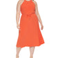 Vestido feminino Tommy Hilfiger Halter Fit &amp; Flare Laranja Tamanho 4