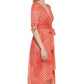 Vestido midi com estampa de listras falsas Tommy Hilfiger feminino, laranja, tamanho 8