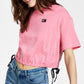 Camiseta Tommy Jeans Feminina Manga Curta Cropped Rosa Tamanho Grande