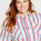 Camisa listrada feminina Tommy Hilfiger Camp, azul, tamanho 1X