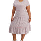 Vestido midi listrado plus size Tommy Hilfiger feminino cinza tamanho 1X