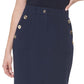 Saia lápis com botões estilo marinheiro Tommy Hilfiger feminina, azul, tamanho 2