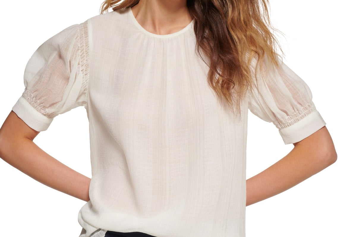 Blusa Tommy Hilfiger Feminina Manga Bufante Branca Tamanho Grande
