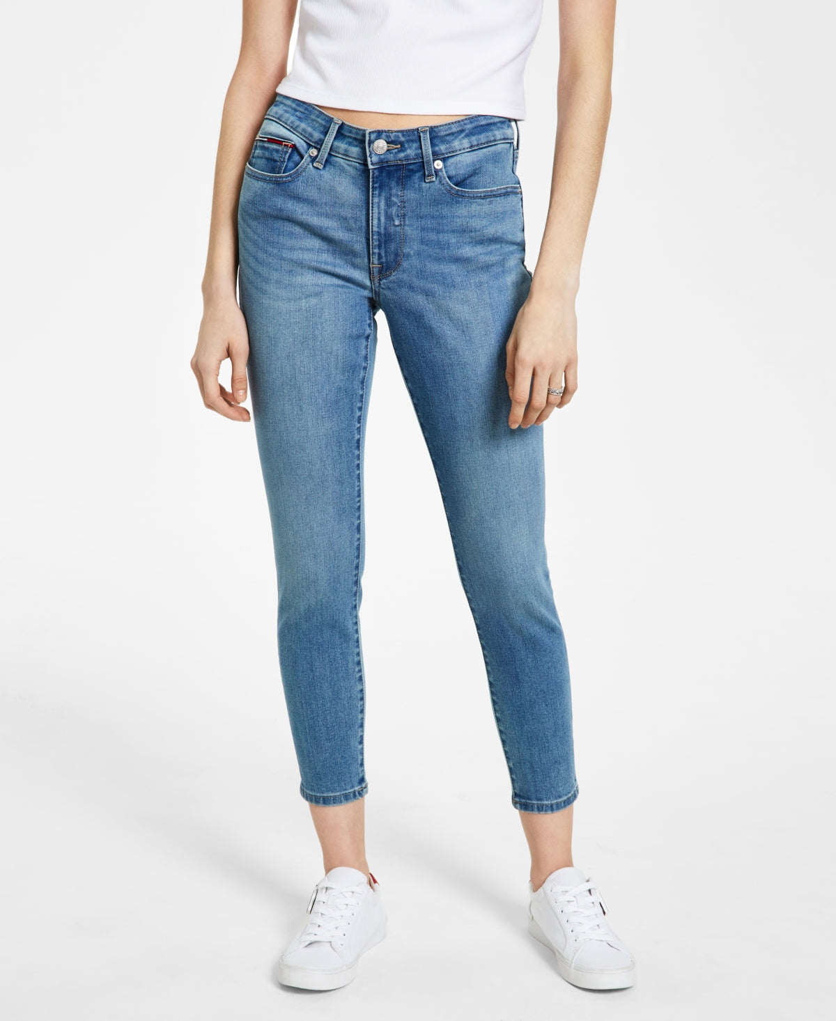 Calça jeans feminina Tommy Jeans cintura média azul tamanho 30