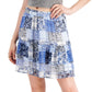 Minissaia Tommy Hilfiger Feminina Estampada Patchwork Azul Tamanho Grande