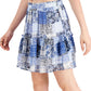 Minissaia Tommy Hilfiger Feminina Estampada Patchwork Azul Tamanho Médio