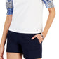 Tommy Hilfiger Blusa Feminina Manga Bufante Mix Media Branca Tamanho XG