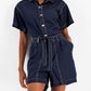 Tommy Hilfiger Macacão Feminino com Cinto e Botões Azul Tamanho Médio