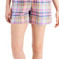 Tommy Hilfiger Shorts de Algodão Xadrez Preppy Feminino Rosa Tamanho P