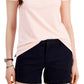 Polo Tommy Hilfiger feminino com logotipo de coração bordado rosa tamanho pequeno