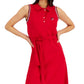 Vestido polo flare manga curta feminino Tommy Hilfiger vermelho tamanho pequeno